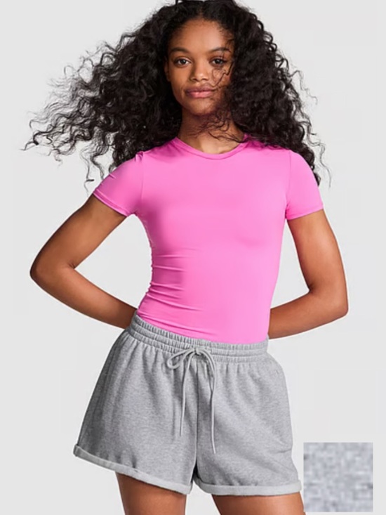 PINK Victoria's Secret Pants - PINK Relaxed Fit Fleece Grey Short Women Size Large